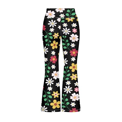 Girls Flare Leggings Wide Leg Yoga Pants Size 5-14 High Waisted Tummy Control2