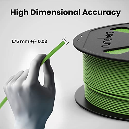Image of NUMAKERS PLA+ 3D Printer Filament, 1.75mm, Dimensional Accuracy + /- 0.03 mm, 1 kg Spool (2.2 lbs), Compatible with Most FDM Printers (Grass Green)