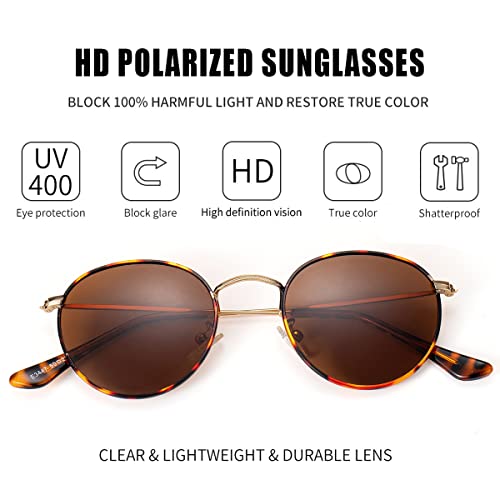 Kursan Small Round Metal Polarized Sunglasses for Men Women Mirrored Lens Classic Circle Sun Glasses2