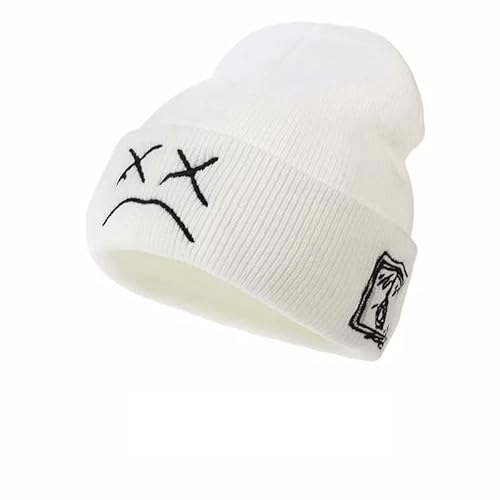 45°LOOKUP CEED Fashion Autumn Winter Warm Beanie Hats Embroidery Cotton Caps Men Women Knitted Hip Hop Hats - One Size - White