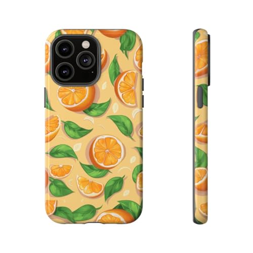 Coque iPhone 14 Pro Max rigide motif oranges pour éviter les rayures
