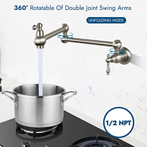 Robinet de remplissage en acier inoxydable brossé avec bras articulé double - 4