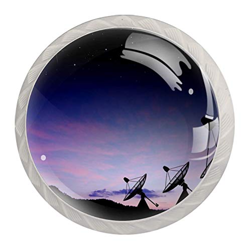 Schubladenknauf, Sternenhimmel, Satellitenschüssel, Kristallglas, 30 mm, für Küchenschrank, Kommode, Heimdekoration, 4 Stück