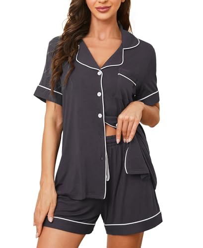 Image of HNG Pajama Sets for Women 2 Piece PJ Sets Short Sleeve Lounge Set Fashion Sleepwear XS-3XL