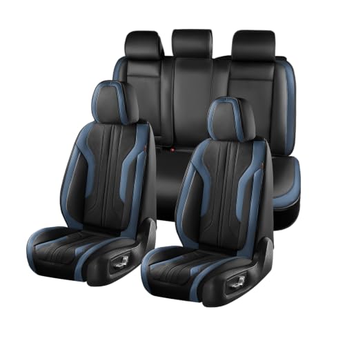 Image of Coverado Car Seat Covers Full Set, Seat Covers for Cars, Front Seat Covers and Back Seat Cover Waterproof Leather Automotive Seat Cover, Universal Car Interior Protectors Cushion for Most Cars