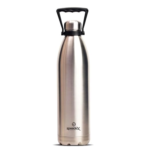 SPEEDEX Thermos Bottle - 2200 ML Vacuum Insulated Stainless Steel for Kids, Men, Women - Thermosteel Bottle Ideal for School, Office, Travel Flask for Hot & Cold Beverages - Silver Colour