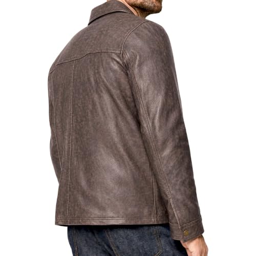 Image of Isaac & David Chicago Men's New Black /Brown Lambskin Leather Classic Open Bottom Jacket Motorcycle Vintage Racing Jacket