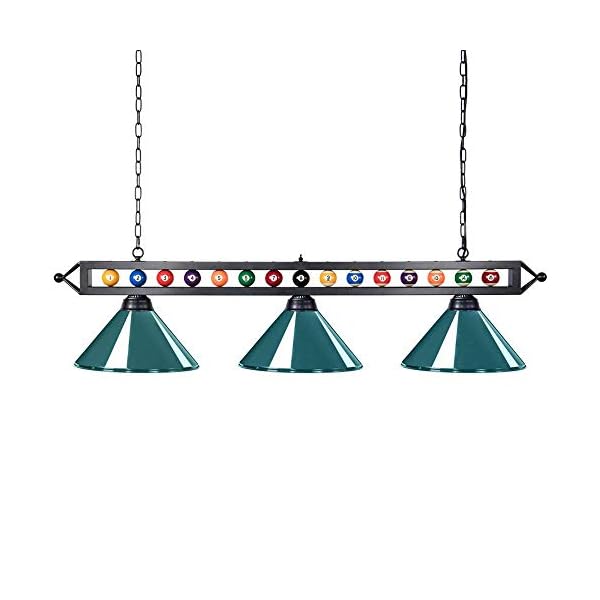 Wellmet Billardlampe, 3-Licht Kücheninsel Pendelleuchte, 150cm Billardtischlampe geeignet für 213-274cm Billardtisch…