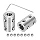 QUARKZMAN Starre Schraubenkupplung 6mm bis 8mm Wellenkupplung L22mm x D14mm Stahlverbindungsstück Kupplung Set für 3D-Drucker DIY-Encoder mit 16 Schrauben Sechskantschlüssel, 4 Stück