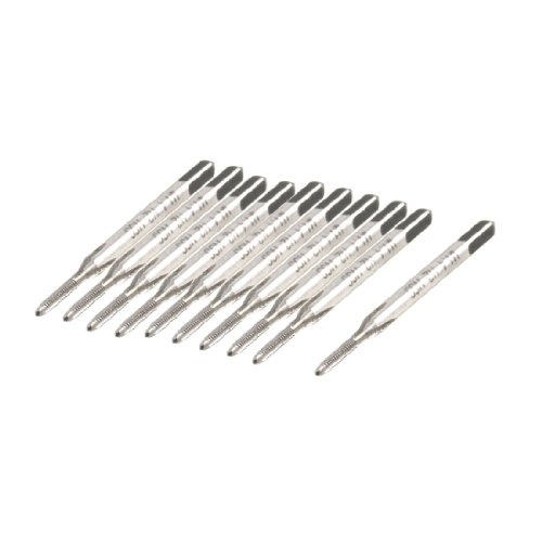 Aexit 10 Pcs 1.4mm x 0.3 Metric HSS Right Hand Tap M1.4 x 0.3mm Pitch (10983dab4a77a0426221b1140216ed10)
