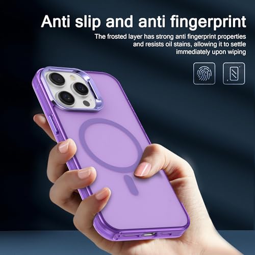 Coque magnétique pour iPhone 15 Pro Max antichoc violette fine de 6,7 pouces - 5