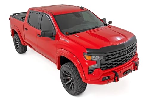 Rough Country Hood Protector for Chevy Silverado 1500 (2019-2026) – High-Density Thermoplastic, No-Drill 3M Install, Gloss Black
