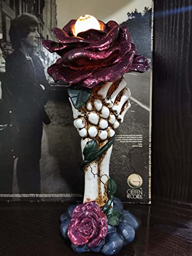 Cyborpon Skeleton Hand Holding Rose Gothic Valentine Rose With Eyeball Led Day Dead Skull Rose Romantic Goth Valentine’s Gift For Her 8.5” In Height #TOP5