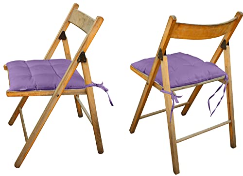 Vargottam Indoor/Outdoor Tufted Square Seat Patio Cushion Set Of 2 Water Resistant Patio Furniture Seat Cushion 19 Inches (Lavender) #TOP3