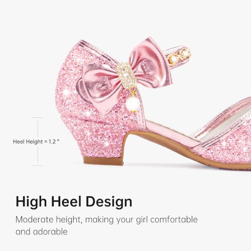 Image of Motasha Sparkly Girls Dress Shoes Kids High Heels Toddler to Big Kid