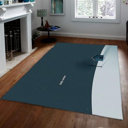 Tapis de salon 180x270cm tapis d'accent d'hiver rustique lavable - 3