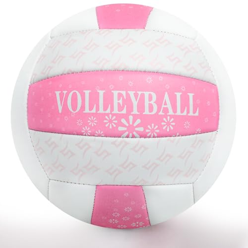 Pink Volleyball Size 5, Official Size Volley Ball with Pump for Womens, Girls, Mens, Youth, Teen and Adult, Soft Volleyball Ball for Outdoor Indoor, Beach, Pool, Water and Sand - Thumbnail 6