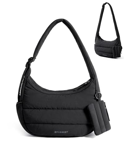 BAGSMART Shoulder Bag for Women Small Puffer Purses Crossbody Bag, Lightweight Fluffy Hobo Handbag Puffy Pouch