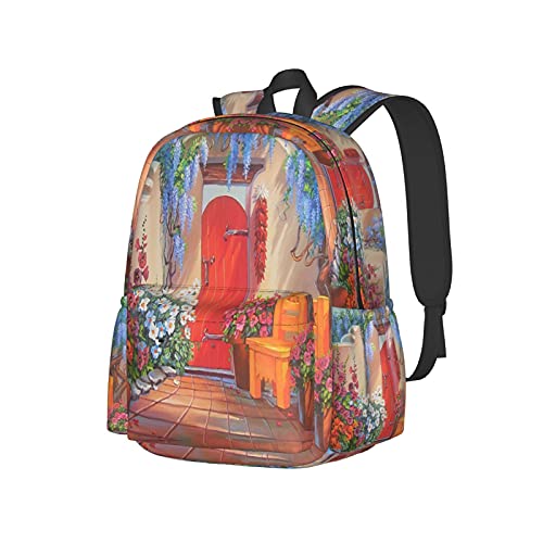 Sac à dos 17 pouces peinture à l'huile la porte pour aller en cours et au bureau