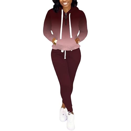 Nimsruc Two Piece Outfits For Women Jogging Suits Casual Sweatsuits Jogger Tracksuits Long Sleeve Hoodie Matching Sets