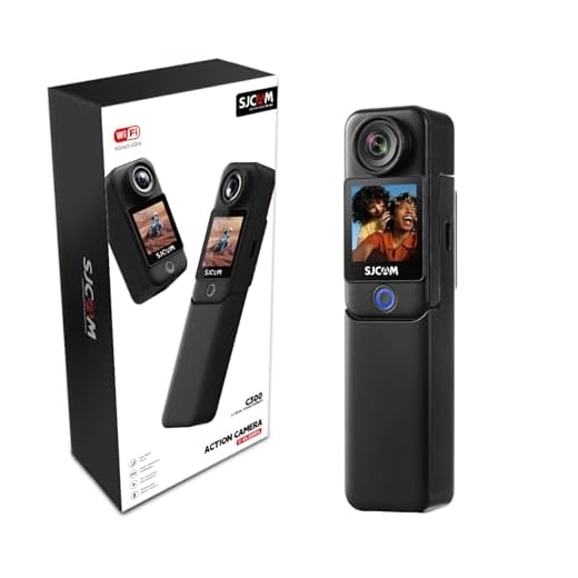 SJ~CAM C300 Pocket Camera de Ação,4K Camera Filmadora,7 Horas de Autonomia, Estabilização em 6 Eixos, Câmera Corporal com Tela Sensível ao Toque dupla, à Prova D'água Até 30M