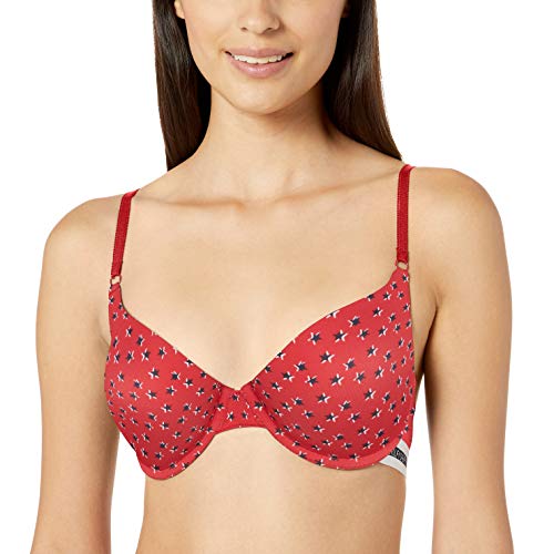 Tommy Hilfiger Women's Basic Comfort Push Up Convertible Underwire Bra, Tommy Stripe Apple