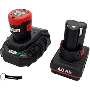 HEADNMORE® Bundle Parkside® – Juego de baterías (12 V, 2 Ah, batería de 4 Ah, incluye cargador PLGK de 2,4 A, llavero)