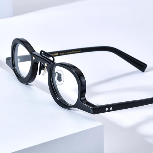 Image of HEPIDEM Acetate Glasses Frame Men,Round Optical Eyeglasses Women Vintage Retro Eyewear 9153