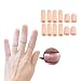 Qcotta 12 Pieces -Gel Finger Protector, Thumb Sleeves - Finger Cots for Arthritis, Mallet Finger Trigger (2 Pairs Short+ 4 Pairs Long)