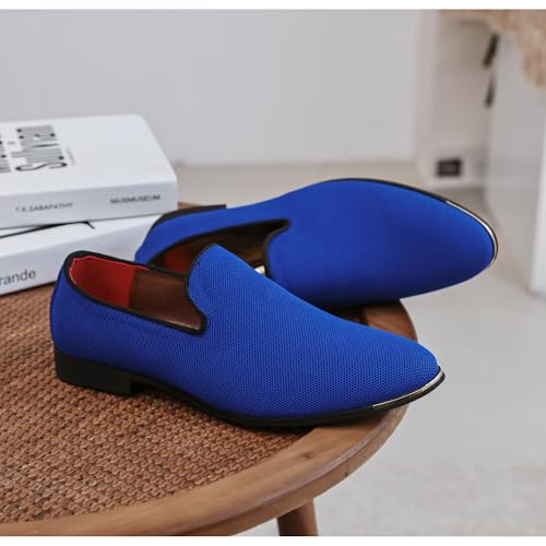 Image of FLQL Men's Luxury Penny Loafer Slip-On Velvet Shoes Party Dancing Shoes Suede Wedding Shoes Plus Size 7-13