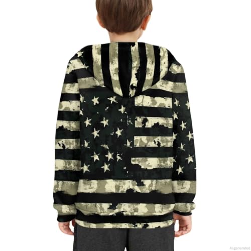 Image of WELLFLYHOM Boys Hooded Sweatshirts Hoodie Pullover Cool Graphic Crewneck Blouses Size 6-16