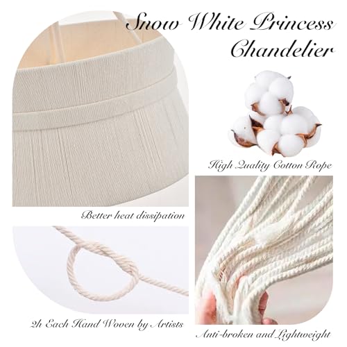 ELYCCUPA 20” Hand Woven Rattan Chandelier Coastal Boho Pendant Light for Kitchen Island Dining Living Room, UL Listed - Image 6