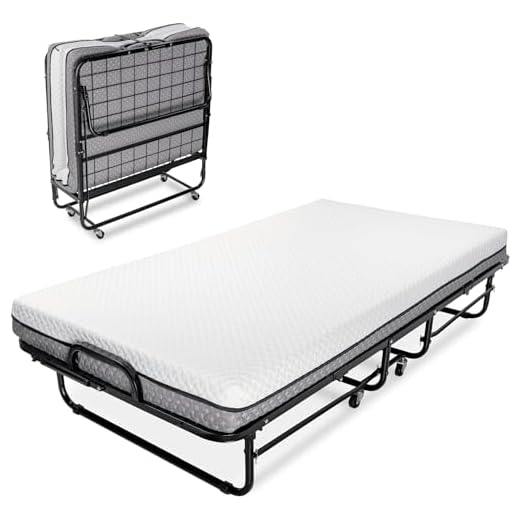 Milliard Deluxe Diplomat Folding Bed with Mattress for Adults, Twin Size, Portable Foldable Bed with Luxurious Memory Foam Mattress & Super Strong Frame, 75” x 38", Fold Up, Roll Away, & Hideaway