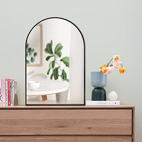 Minuover Arched Wall Mirror For Bathroom, 20"X30" Black Mordern Metal Frame For Entryway Living Room Bedroom Wall Decor #TOP5
