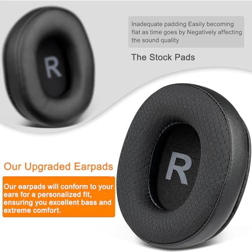 Image of SOULWIT Earpads Replacement for OneOdio A70 /A71 Over-Ear Headphones, Ear Pads Cushions with Durable Mesh Fabric, Noise Isolation Foam - A70 MF Black