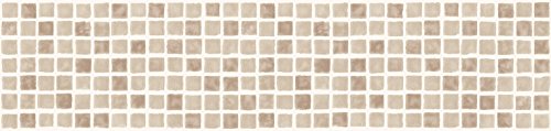 BHF FDB50038 Ceramica Mosaic Tile Kitchen and Bathroom Self Adhesive Border - Natural