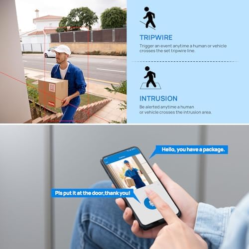 (Compatible for Hikvision) 4K PTZ 8MP Full Color PoE IP Camera,5X Optical Zoom 2.7~13.5mm Lens,AI Human/Vehicle Detection, 98ft Spotlights Color Night Vision,2- Way Audio,SD(512GB),IP67 - 5
