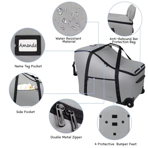 Image of SCTEL Car Seat Bags for Air Travel Fit Chicco Keyfit 35 and Anti-rebound Bar Base, Fit Doona Car Seat Stroller and Base, Nuna Pipa Travel Bag, Infant Car Seat Bag, Doona Travel Bag