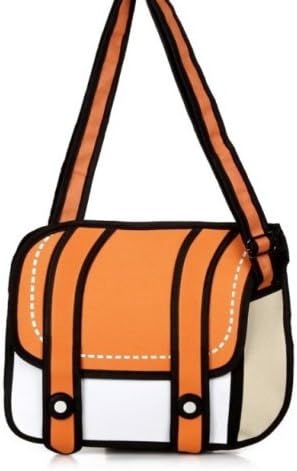 Unisex Cute Messenger Bag Comic Bag 2d Drawing 3d Jump From Cartoon Paper Orange