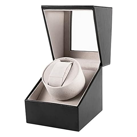 Kalawen Automatic Watch Winder, Single Watch Winder Dust-Proof Box with Quiet Motor, Watches Rotation Storage Case Display Box for Automatic Mechanical Watches Cover