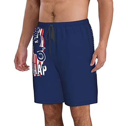 USA Flag Dirtbike Motocross Men's Beach Shorts Board Trunks Classic Bathing Suits Quick Dry Boxer Briefs2