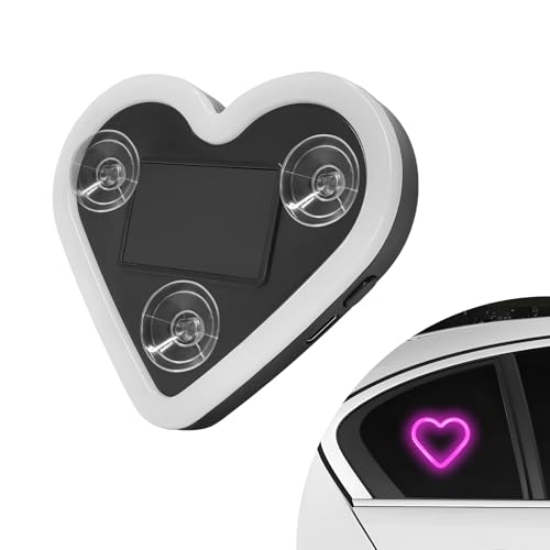 Sun Walker Heart-Shaped Car LED Ambient Light, Solar-Powered Love Heart