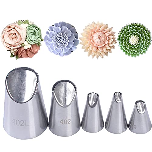 Chrysanthemum Sunflowers Peony Piping Tip,Rose Flower Tulip Frosting Tips,Icing Piping Nozzles Set Cupcake Pastry Tool Cake Decorating Kit