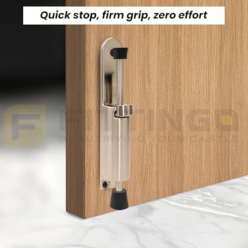 Image of Premium Kick Down Stopper /Door Magnet Stopper /Foot Operated Stopper /Heavy Duty Door Stopper /Zinc Alloy Magnetic Door Stopper - SS Finish - (Pack of 1)-| 3 Years Warranty |