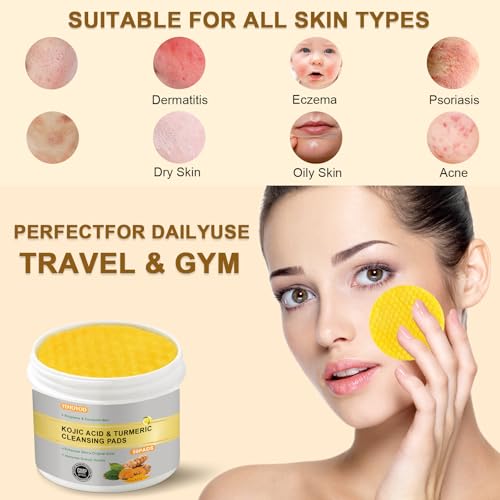 Turmeric Cleansing Pads,Kojic Acid Pads The Body's Skin, Helps Balance Skin Oil and Water 50 PCS LXQ - Image 3