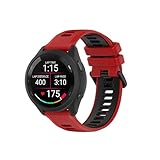KNOXS Cinturino Compatibile con Huawei GT Runner 2 Quick-Fit Watch Band, Ricambio in Morbido Silicone Regolabile Braccialetto Colori Multipli Cinturino (Rosso)