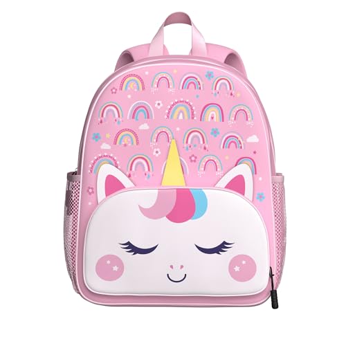 Image of Unicorn Toddler Backpack for Little Kids Water Resistance Kindergarten Preschool Bags Children Schoolbag Cute 3D Animal Cartoon Backpacks Gifts for Baby Boys Girls