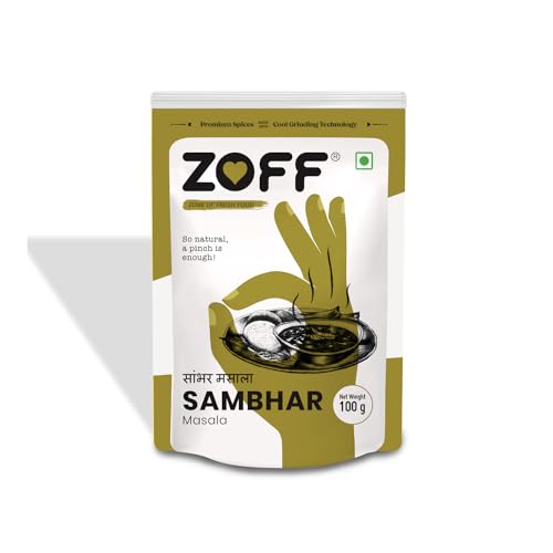 Image of Zoff Sambhar Masala Powder - Authentic Sambar Masala Powder - Premium Zip Lock Pouch - Net Weight - 100g