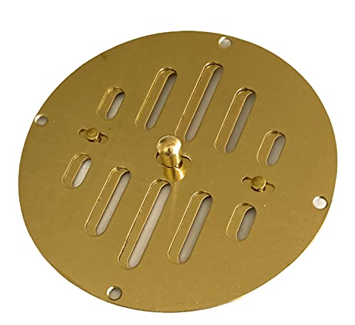 Circular Polished Brass Hit and Miss Air Vent Grill Cover 5 Inch / 127 mm