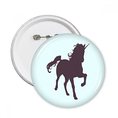 Pins licornes silhouette noire DIYthinker badge rond XXL pour vêtements lot de 5
